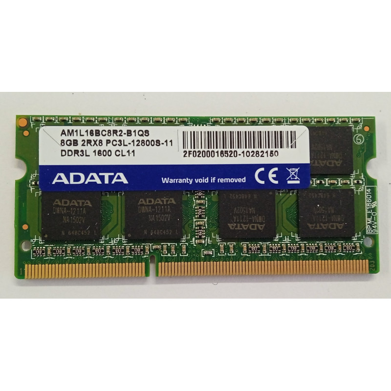 RAM ADATA 8GB SODIMM DDR3 1600 PC3L-12800S